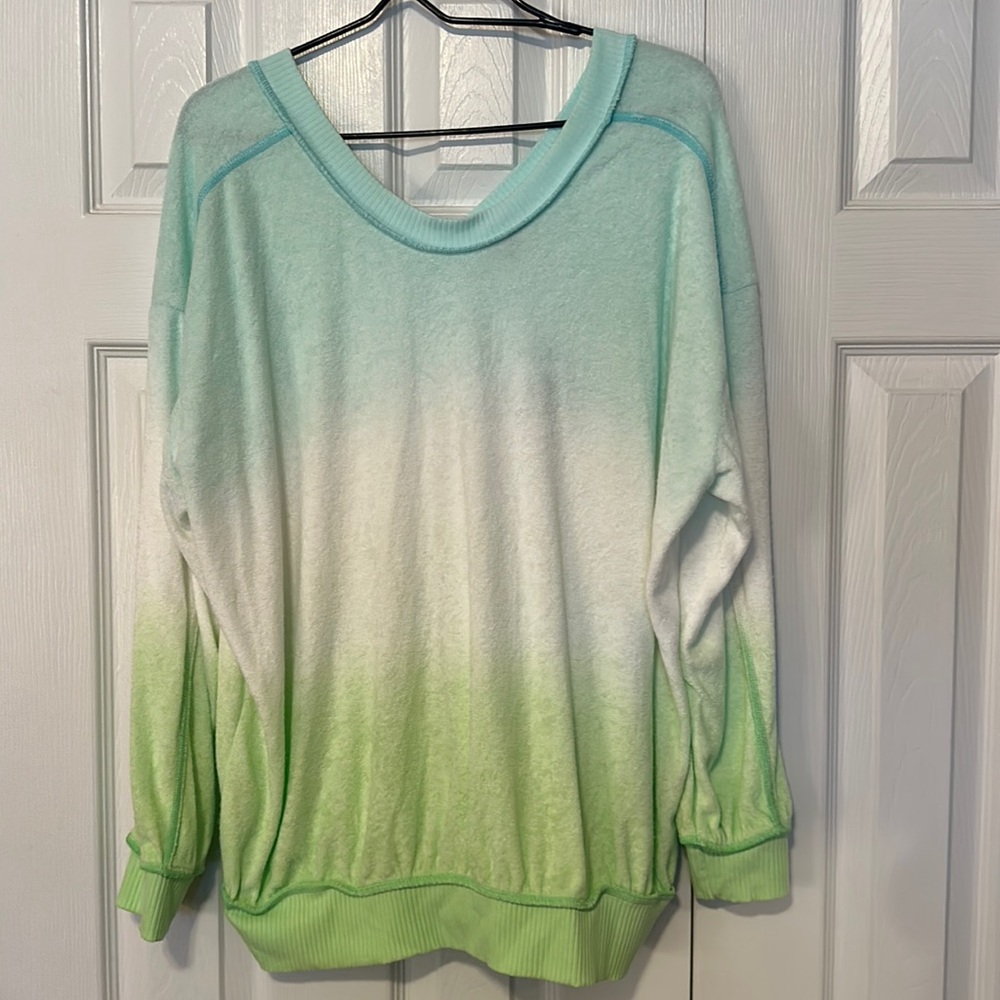 Torrid Ombre Tie Dye Reverse Terry Oversized Drop Shoulder Sweatshirt